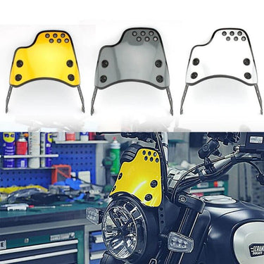 Saute Vent Moto Scrambler jaune, gris mat, gris alu pour ducati